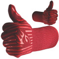 Guantes de barbacoa rojos con manguito largo de 14 pulgadas, 932 grados Fahrenheit Guantes de barbacoa resistentes al calor